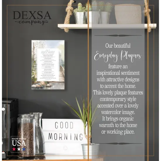 Do It Anyway Wood Plaque with Easel and Hook Wall Tabletop Art - 6 inches x 9 inches {2}