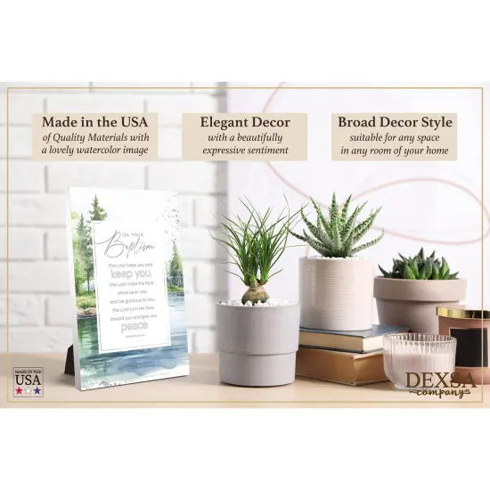 On Your Baptism Wood Plaque with Easel and Hook Wall Tabletop Art - 6 inches x 9 inches {3}