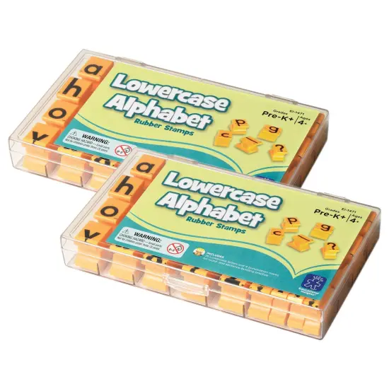 Alphabet Rubber Stamps, Lowercase, 5/8", 30 Per Set, 2 Sets {1}