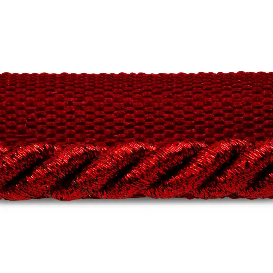 10 yards of Gloria 1/4" Metallic Twisted Lip Cord Trim | 10 yard cut Metallic Red {1}
