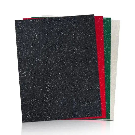 FabricLA | 9x12 inches Glitter Acrylic Felt Fabric Sheets | 1.6mm Thick 4 pieces mix colors {1}