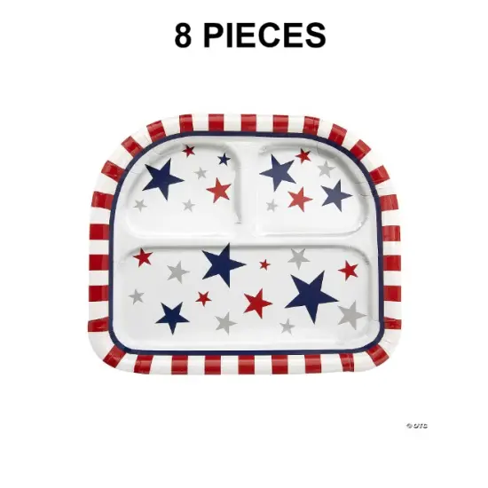 Patriotic Party Star Paper Dinner Plates - 8 Ct. {1}