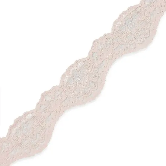 10 yards of Tifa 1 3/16"Scalloped Stretch Raschel Lace Trim | 10 yard cut Pink {1}