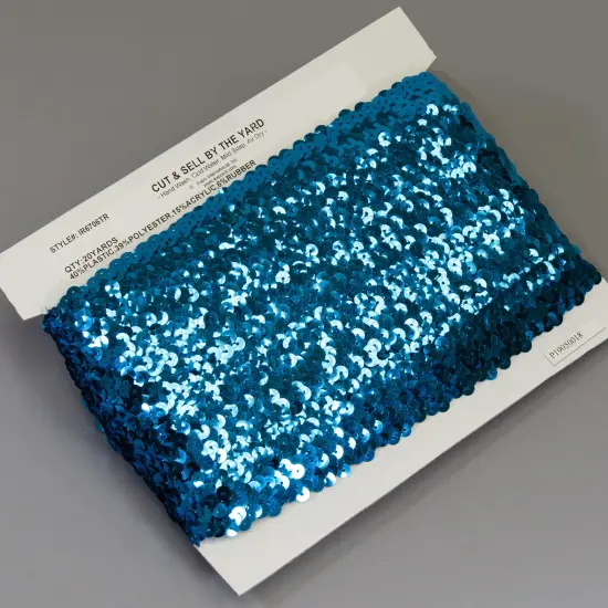 20 yards of 3 Row 1 1/4" Metallic Stretch Sequin Trim | 20 yard cut Black {3}