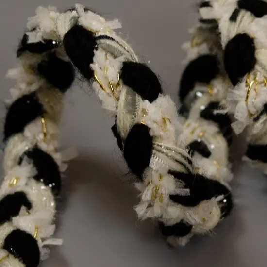 10 Yards of Tuan 5/8" Braided Sparkle Rope Trim | 10 yard cut Black Multi {3}