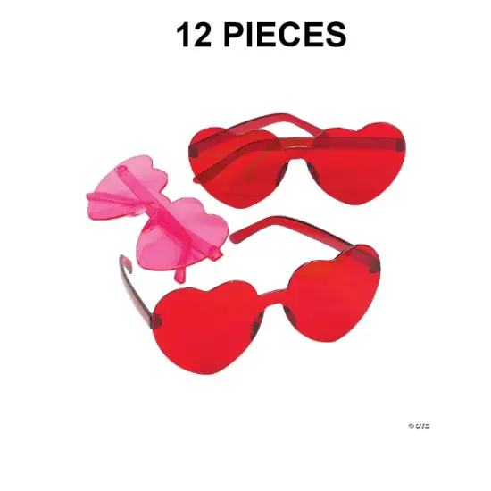 Kids Valentine Rimless Heart Glasses - 12 Pc. {1}