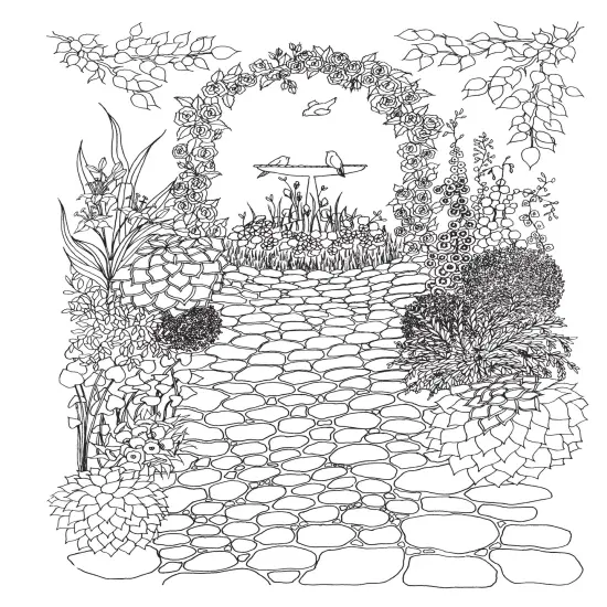 Creative Haven: Whimsical Gardens Coloring Book-Softcover {3}