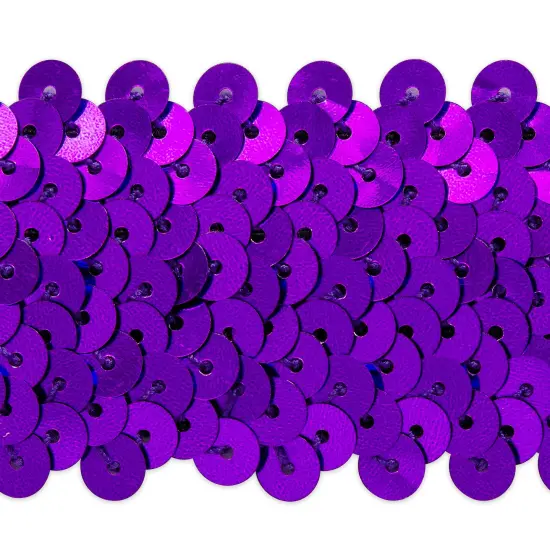10 yards of 4 Row 1 1/2" Metallic Stretch Sequin Trim | 10 yard cut Purple {1}