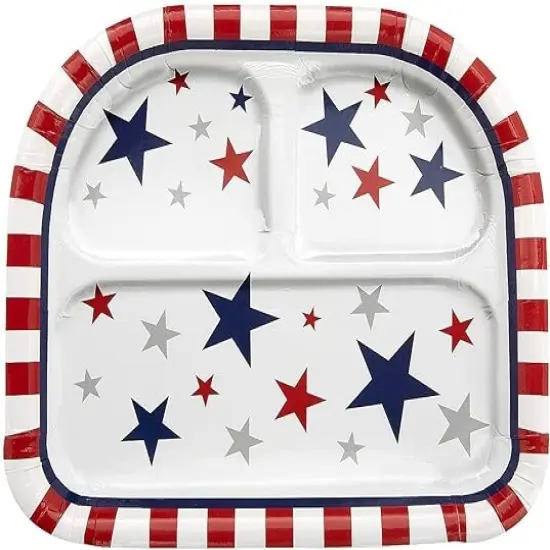 Patriotic Party Star Paper Dinner Plates - 8 Ct. {2}