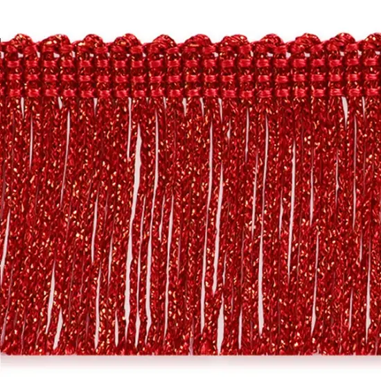 10 Yards of 2" Metallic Chainette Fringe Trim | 10 yard cut Red {1}