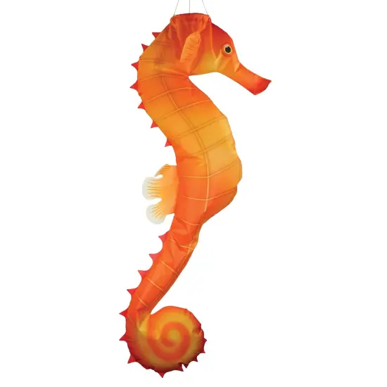 In the Breeze 5207 — 40-inch Seahorse 3D Windsock — Realistic Sea Life Windsock for Homes, Gardens, Classrooms with Brightly Printed Graphics {1}