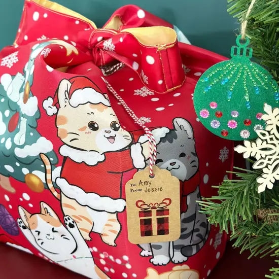 Wrapables Christmas Holiday AllyBag Collection Reusable Shopping Bag Christmas Red {6}