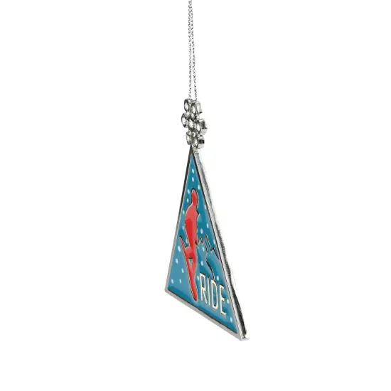 Midwest 3.75" Red and Blue Ride Ski Triangular Charm Christmas Ornament {3}