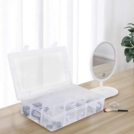 15 Large Grids Clear Plastic Jewelry Box Organizer Storage Container with Removable Dividers (15 Grids - Clear) {2}