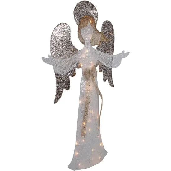 Northlight 49.25" LED Lighted White and Gold Angel Christmas Decoration {5}