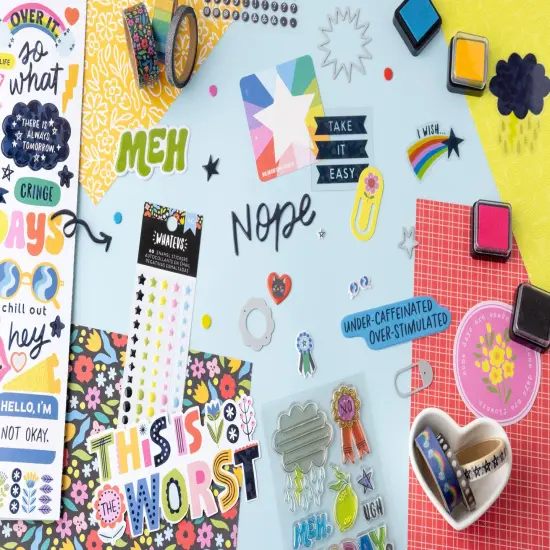 American Crafts Whatevs Washi Tape 8/Pkg-Black Glitter {4}