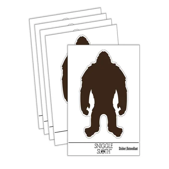 Hairy Bigfoot Sasquatch Standing Silhouette Waterproof Vinyl Phone Tablet Laptop Water Bottle Sticker Set - 5 Pack {2}