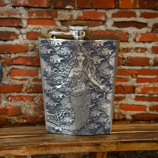 8oz Mermaid Stainless Steel Flask {6}