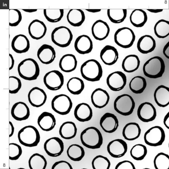 Various Fabrics by the Yard or Fat Quarter Black And White Circles Modern Geometric Fun Bubbles Monochrome Watercolor Doodles Custom Printed Fabric by Spoonflower {4}
