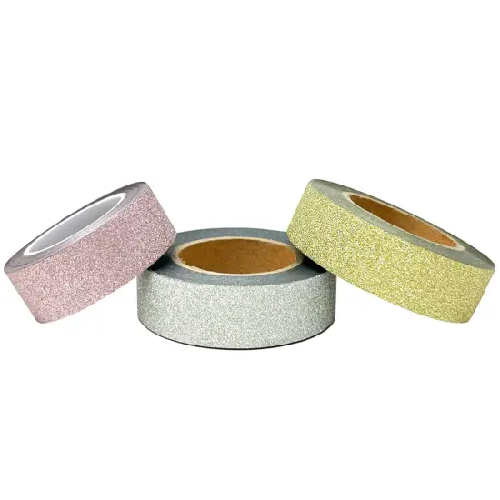 Wrapables Glitter and Shine Washi Tapes Decorative Masking Tapes (Set of 3) Glitter Pastel {2}