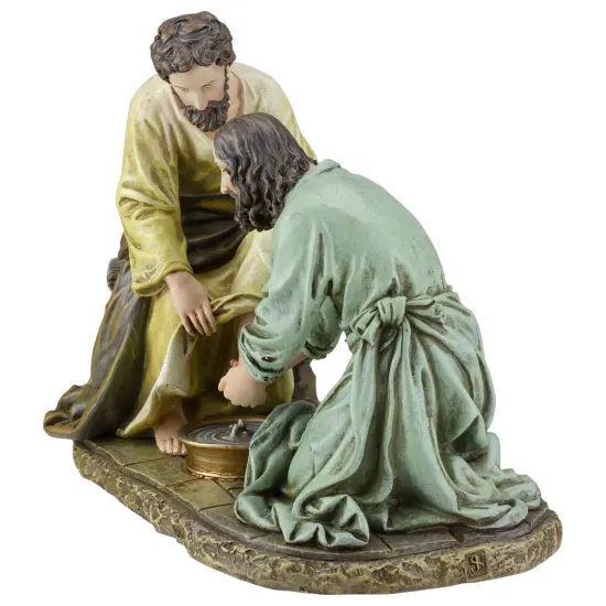 Roman Joseph's Studio Jesus Washing Feet Figure - 8" Brown {6}