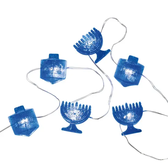 Rite Lite 20 Battery Operated Blue Micro LED Hanukkah Micro String Lights - 6 ft Silver Wire {1}