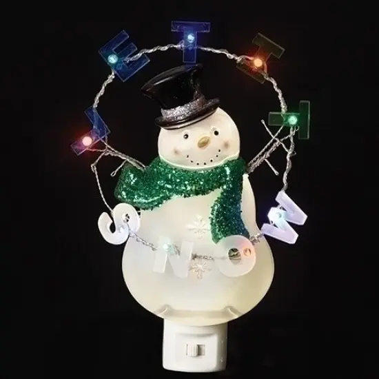 Roman Let it Snow Snowman LED Night Light - 8.25" White {1}
