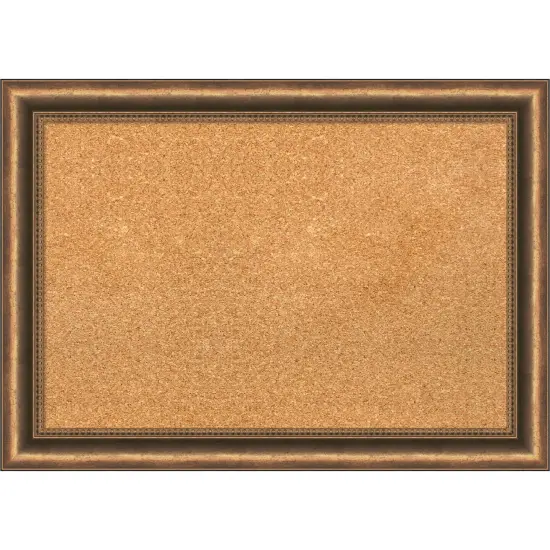 Manhattan Bronze Narrow Wood Framed Corkboard, Natural Cork {7}