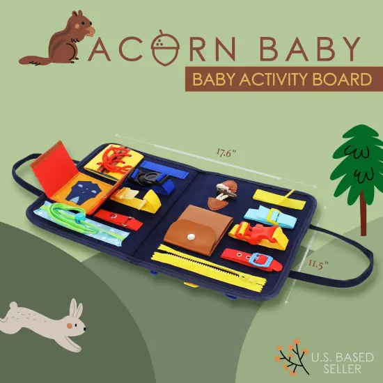 Acorn Baby Busy Activity Board - Educational Travel Activity Sensory Board Toy {2}