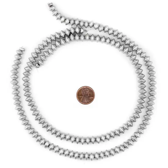 The Bead Chest Silver Bicone Natural Wood Beads (5x8mm): Organic Eco-Friendly Wooden Bead Strand for DIY Jewelry, Crafts, Necklace and Bracelet Making {2}