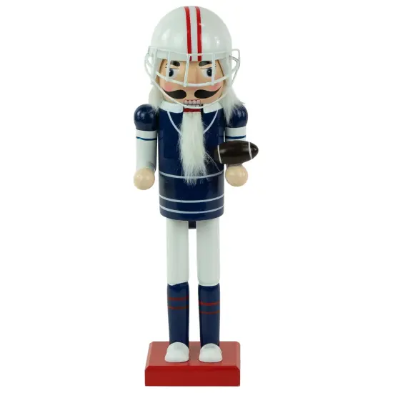 Northlight 14" Red and White Wooden Christmas Nutcracker Football Player {1}