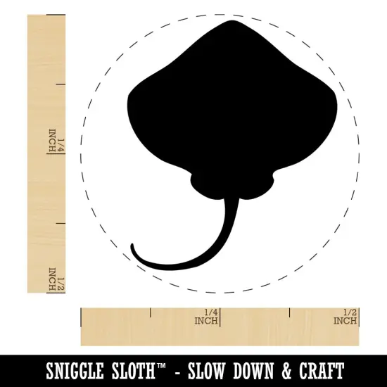 Stingray Skate Fish Silhouette Self-Inking Rubber Stamp Ink Stamper for Stamping Crafting Planners Sky Blue {1}