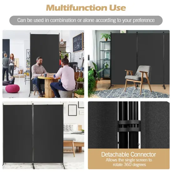 Costway 3-Panel Room Divider Folding Privacy Partition Screen for Office Room White\Black\Brown {6}