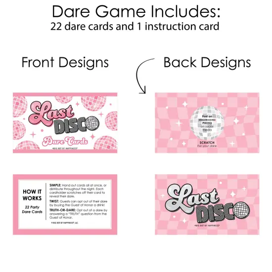 Big Dot of Happiness Last Disco - Bachelorette Party Game Scratch Off Dare Cards - 22 Count {6}
