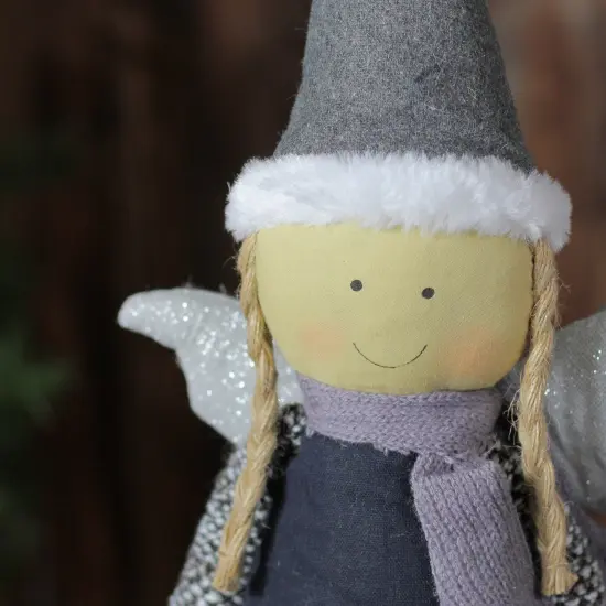 Northlight Angel Girl with Dangling Striped Legs Christmas Figure - 26.5" Blue {6}