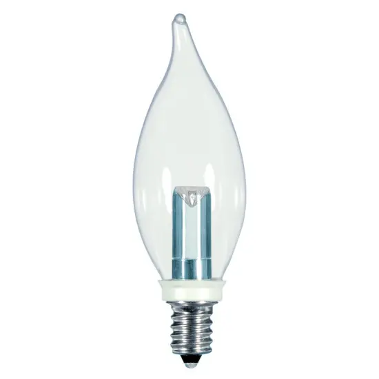 Satco 1 Watt CFC E12 Base Chandelier LED Flame Light Bulb - 2700K {1}