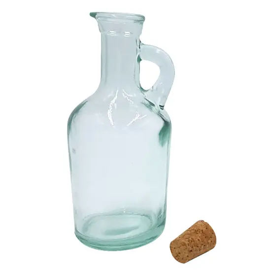 Green Glass Jug Oil / Vinegar with Cork Stopper, 8 Ounce {2}