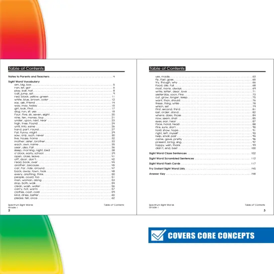 Spectrum Sight Words 1st Grade Workbooks, Phonics Book With Reading and Writing Practice, Vocabulary, and Flash Cards, Language Arts Classroom or Homeschool Curriculum {3}