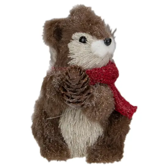 Northlight Standing Squirrel with Pinecone and Scarf Christmas Figurine - 6" Brown {4}