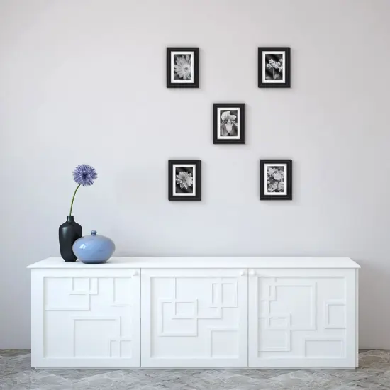 5 Pieces6.69 x 8.46 Inch Black Wood Photo Frame to Hold 5x7 Photo Without Mat or 4x6 Photo With Mat {4}