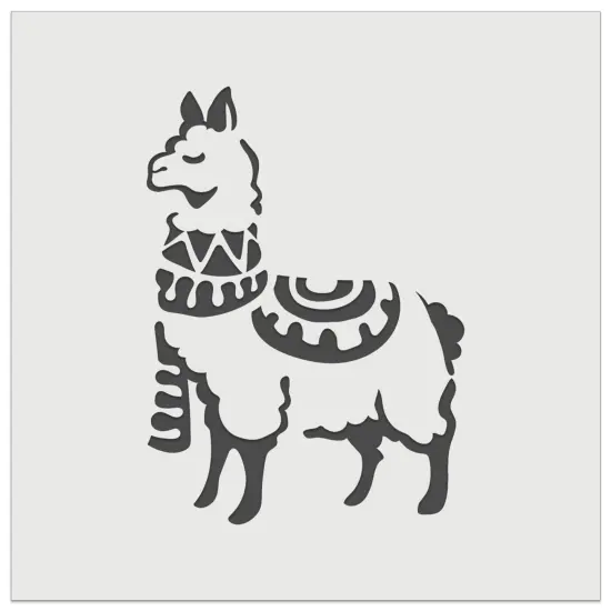 Cozy Llama Alpaca Wrapped with Scarf and Blanket Wall Cookie DIY Craft Reusable Stencil {7}