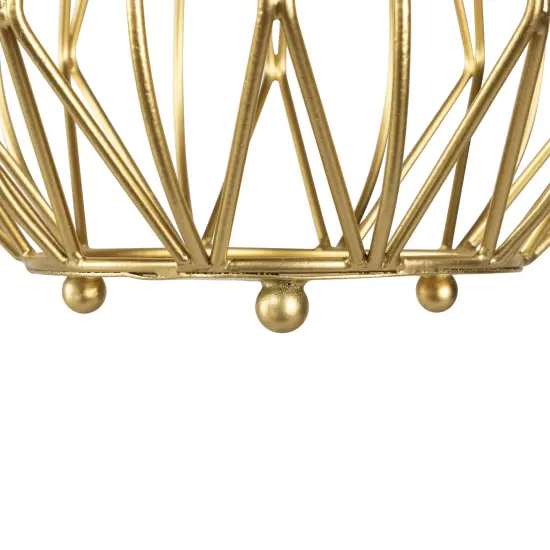 Northlight Basket Style Iron Pillar Candle Holder - 9.5" - Gold Finish {6}