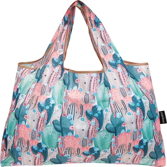 Wrapables Large Foldable Tote Nylon Reusable Grocery Bags, 4 Pack A Day in the Park {2}