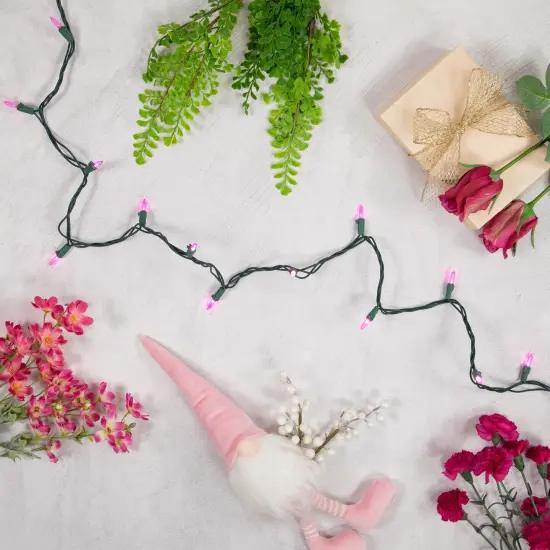 Northlight LED Mini Christmas Lights - Pink - 33' Green Wire - 100ct {4}