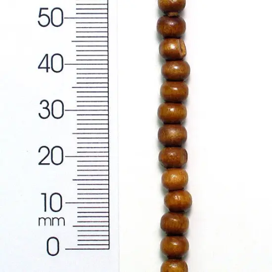 6 Packs of Wood Beads 6mm Round Taupe 3/8" Strand {1}
