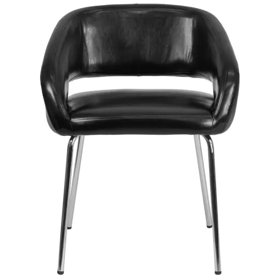 Emma and Oliver Contemporary LeatherSoft Side Reception Chair Black {3}