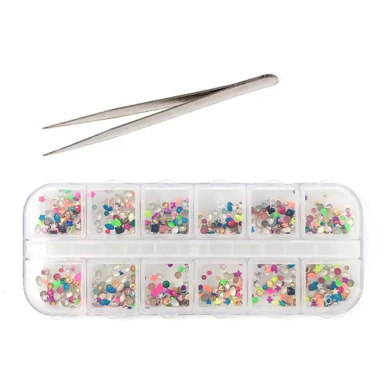 Wrapables Dazzling Nail Art Rhinestones Nail Manicure with Plastic Case Stardust {1}