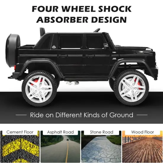 12V Kids Ride On Car with 2.4G Remote Control and USB Interface Black {6}