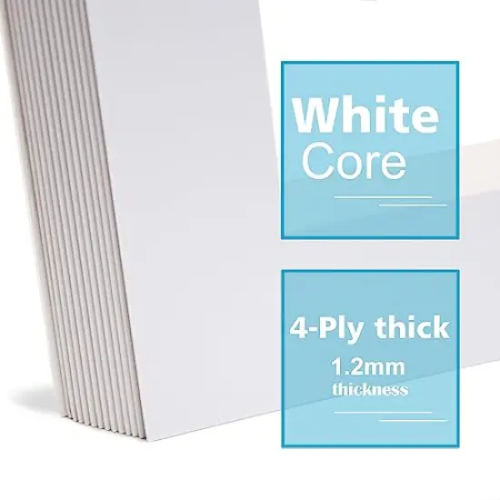 Egofine A5 White Picture Mats Pack of 14, Frame Mattes for 4x6 Pictures, Acid Free, 1.2mm Thickness, with Core Bevel Cut {5}