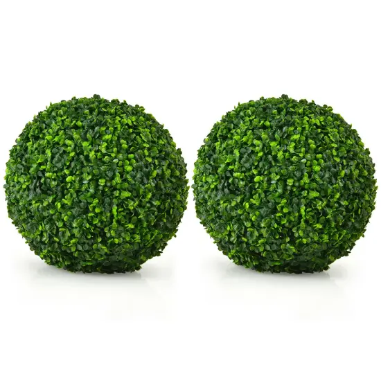 2 Pieces Artificial Boxwood Topiary UV Protected Indoor-Outdoor Balls {7}